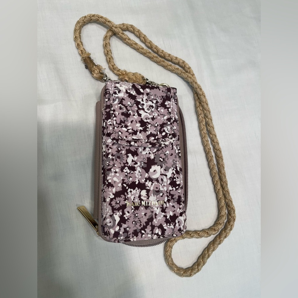 Isaac Mizrahi Purple Floral Phone Crossbody Travel Bag